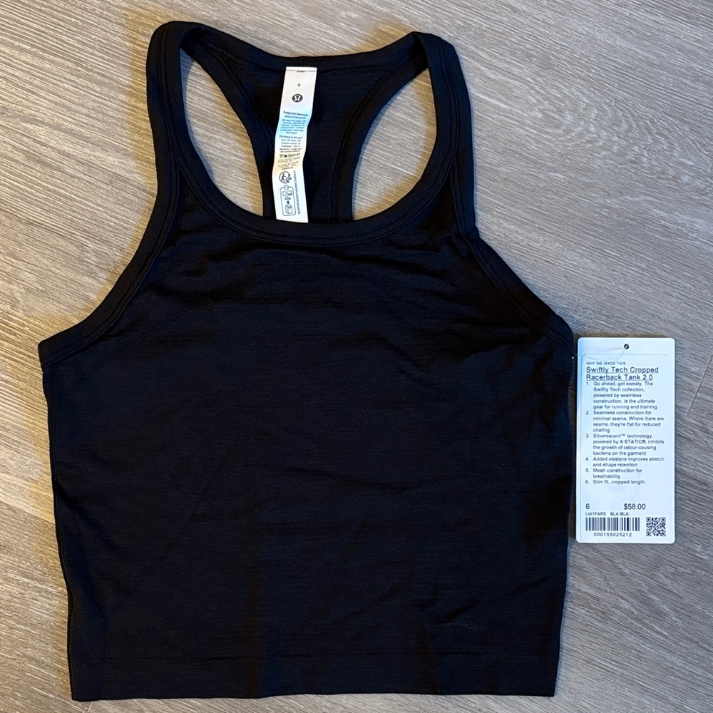 Brand New Lululemon Swiftly Tech Cropped Tank